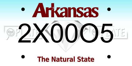 2X00O5 Arkansas License Plate