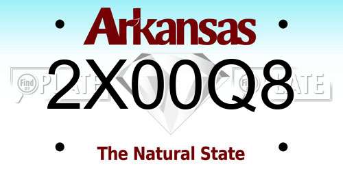 2X00Q8 Arkansas License Plate