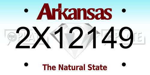 2X12149 Arkansas License Plate