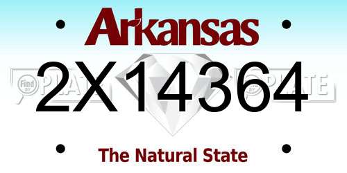 2X14364 Arkansas License Plate
