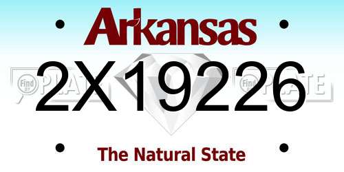 2X19226 Arkansas License Plate