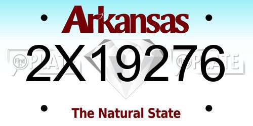 2X19276 Arkansas License Plate