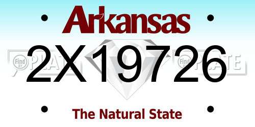 2X19726 Arkansas License Plate