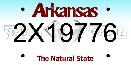 2X19776 Arkansas License Plate