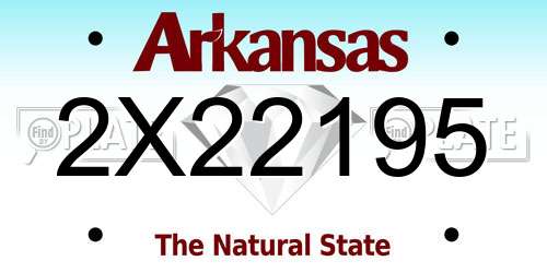 2X22195 Arkansas License Plate