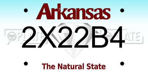 2X22B4 Arkansas License Plate