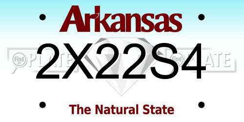 2X22S4 Arkansas License Plate