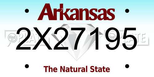 2X27195 Arkansas License Plate