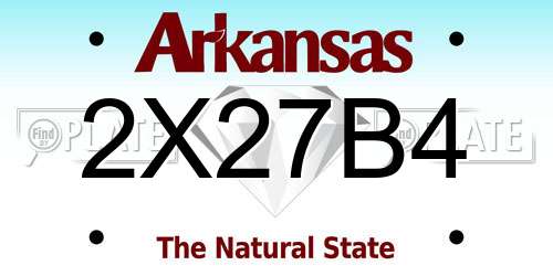 2X27B4 Arkansas License Plate