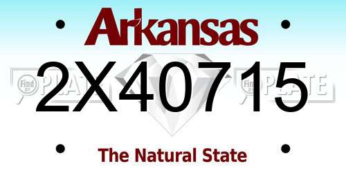 2X40715 Arkansas License Plate