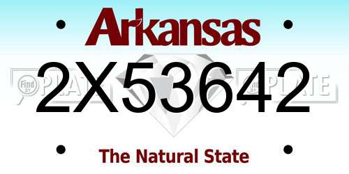 2X53642 Arkansas License Plate