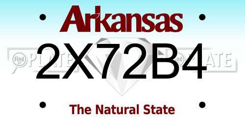 2X72B4 Arkansas License Plate
