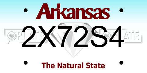 2X72S4 Arkansas License Plate