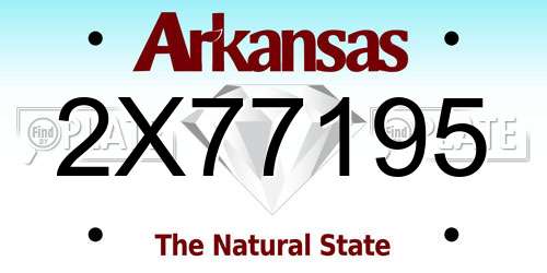 2X77195 Arkansas License Plate