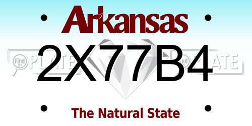 2X77B4 Arkansas License Plate