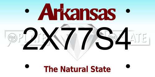 2X77S4 Arkansas License Plate