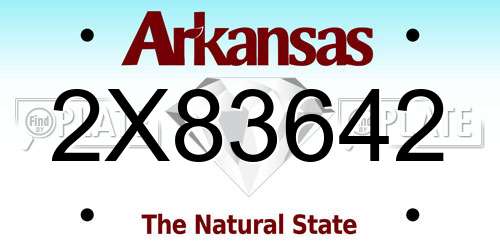 2X83642 Arkansas License Plate