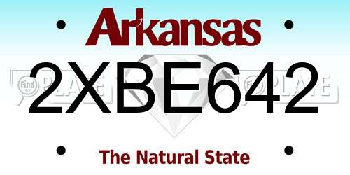 2XBE642 Arkansas License Plate