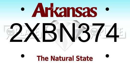 2XBN374 Arkansas License Plate