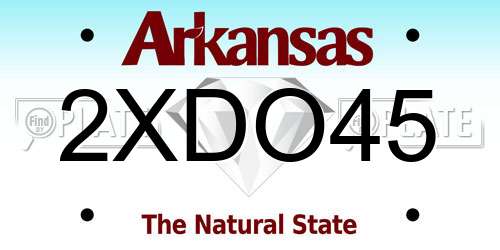 2XDO45 Arkansas License Plate