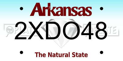 2XDO48 Arkansas License Plate