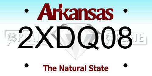 2XDQ08 Arkansas License Plate