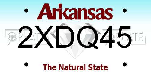 2XDQ45 Arkansas License Plate