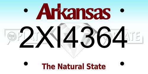 2XI4364 Arkansas License Plate