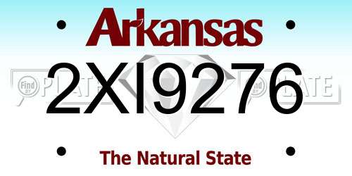 2XI9276 Arkansas License Plate