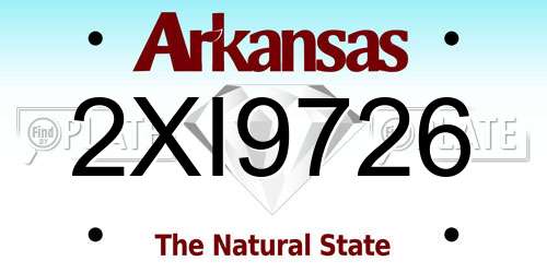 2XI9726 Arkansas License Plate