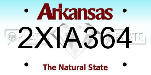 2XIA364 Arkansas License Plate