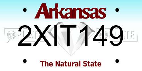 2XIT149 Arkansas License Plate