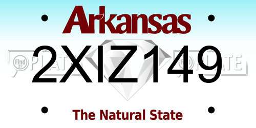 2XIZ149 Arkansas License Plate