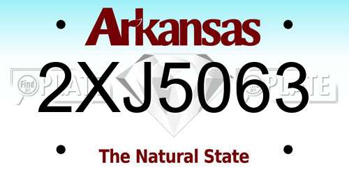 2XJ5063 Arkansas License Plate