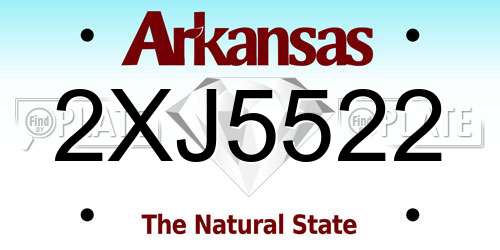 2XJ5522 Arkansas License Plate