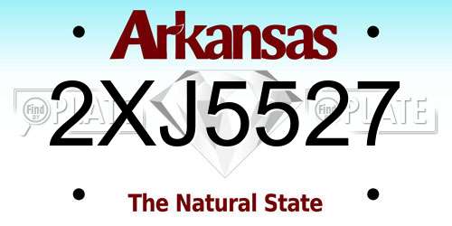 2XJ5527 Arkansas License Plate