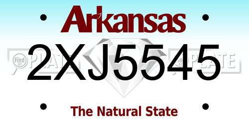 2XJ5545 Arkansas License Plate