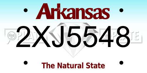 2XJ5548 Arkansas License Plate
