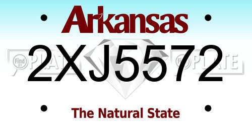 2XJ5572 Arkansas License Plate