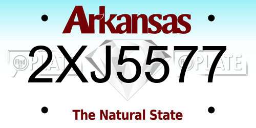 2XJ5577 Arkansas License Plate