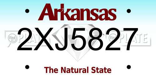 2XJ5827 Arkansas License Plate