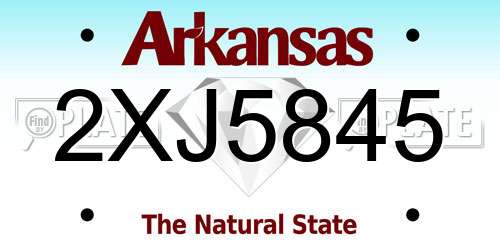 2XJ5845 Arkansas License Plate