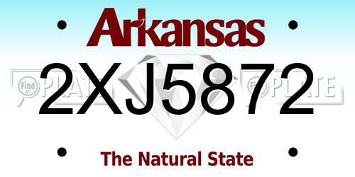2XJ5872 Arkansas License Plate