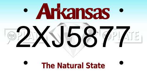 2XJ5877 Arkansas License Plate