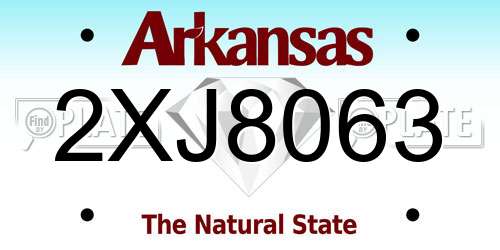 2XJ8063 Arkansas License Plate