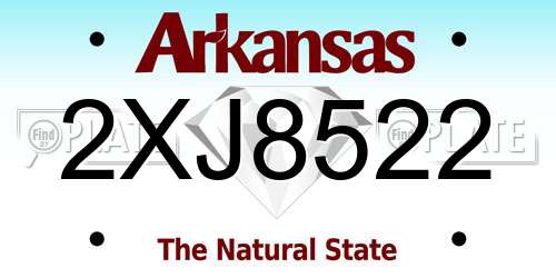 2XJ8522 Arkansas License Plate