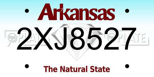 2XJ8527 Arkansas License Plate