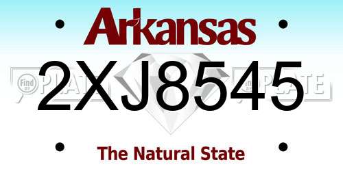 2XJ8545 Arkansas License Plate