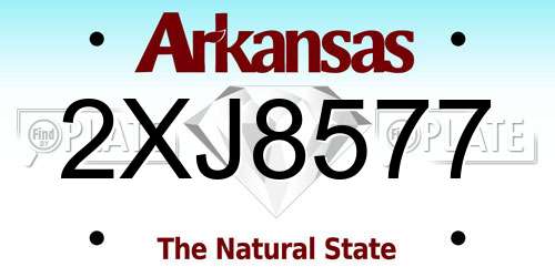 2XJ8577 Arkansas License Plate