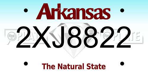 2XJ8822 Arkansas License Plate